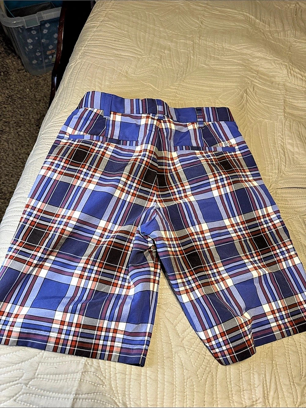 IZOD Golf shorts Plaid in Blue Size 32